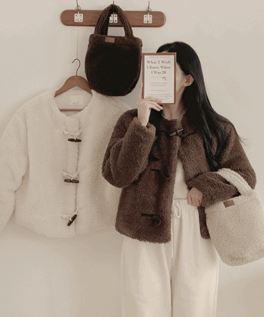 [누빔안감] 몽글 양털 떡볶이 노카라 자켓 -2color